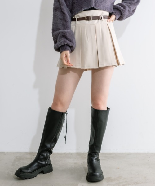 新品alice+olivia スカーフプリント ベルトボックスプリーツスカート アリスオリビア alice + olivia スカート 膝丈 フレア プリント