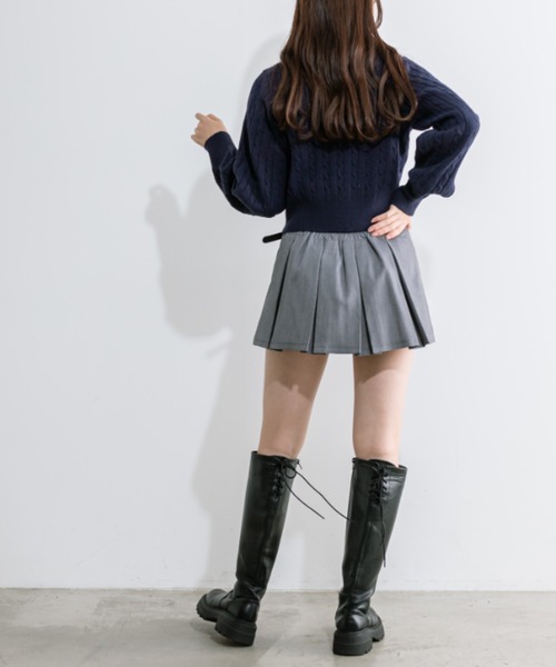 OLIVE des OLIVE（オリーブデオリーブ）の「ベルト付きボックスプリーツミニスカート　1041010010（スカート・レディース・チャコールグレー/ケミカルウォッシュ/アイボリー/ブラック・FREE）」の19枚目の写真