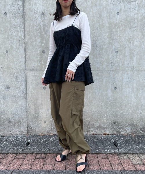 JEANS FACTORY Clothes（ジーンズファクトリークローズ）の「【non-no 10月号掲載】[Jeans Factory Clothes/ジーンズファクトリークローズ] ナイロンカーゴパンツ（カーゴパンツ・レディース・カーキ/ピンク/ブラック/ホワイト・M/S）」の10枚目の写真