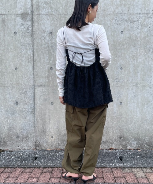 JEANS FACTORY Clothes（ジーンズファクトリークローズ）の「【non-no 10月号掲載】[Jeans Factory Clothes/ジーンズファクトリークローズ] ナイロンカーゴパンツ（カーゴパンツ・レディース・カーキ/ピンク/ブラック/ホワイト・M/S）」の12枚目の写真