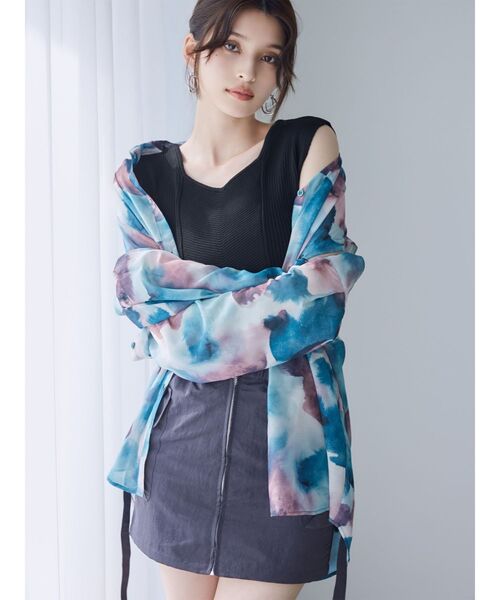MURUA(ムルーア)の「2WAYシアーシャツ(シャツ/ブラウス・レディース・ライトグリーン/イエロー/ホワイト/ブラック/その他1/ピンク・FREE)」の6枚目の写真