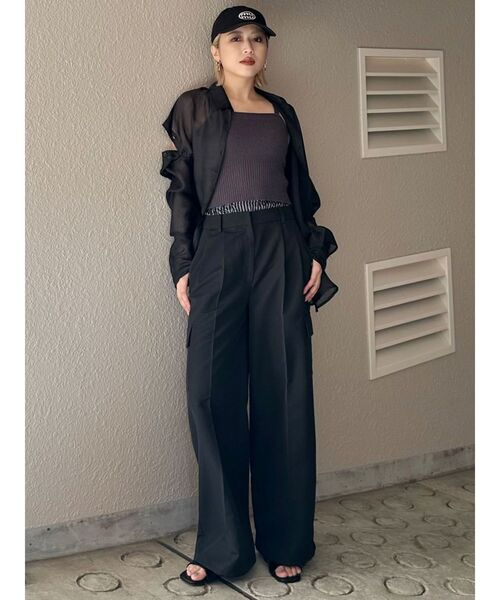 MURUA(ムルーア)の「2WAYシアーシャツ(シャツ/ブラウス・レディース・ライトグリーン/イエロー/ホワイト/ブラック/その他1/ピンク・FREE)」の14枚目の写真