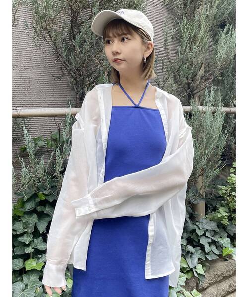 MURUA(ムルーア)の「2WAYシアーシャツ(シャツ/ブラウス・レディース・ライトグリーン/イエロー/ホワイト/ブラック/その他1/ピンク・FREE)」の15枚目の写真