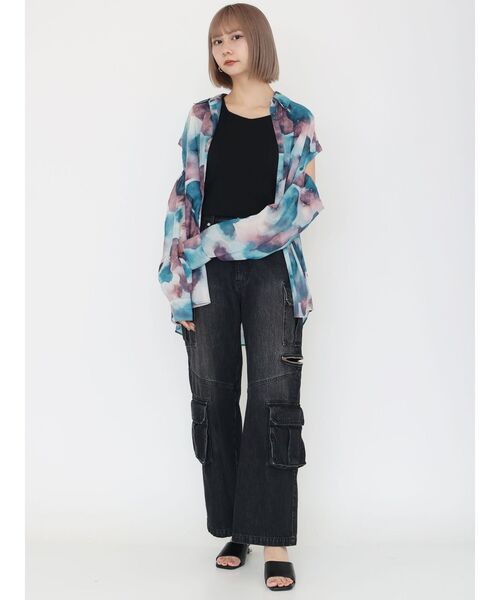 MURUA(ムルーア)の「2WAYシアーシャツ(シャツ/ブラウス・レディース・ライトグリーン/イエロー/ホワイト/ブラック/その他1/ピンク・FREE)」の18枚目の写真