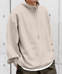 SHIPS any | SHIPS any; 〈洗濯機可能〉フェイクスエード / レイヤード ハーフジップ プルオーバー◇(スウェット)