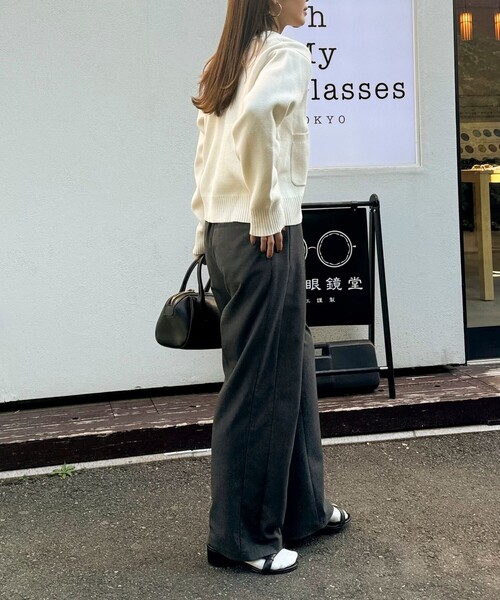 fredy emue（フレディエミュ）の「コットン100ミラノリブカーディガン（カーディガン/ボレロ・レディース・ネイビー/オフホワイト/ベビーピンク/ホワイト系その他・38）」の7枚目の写真