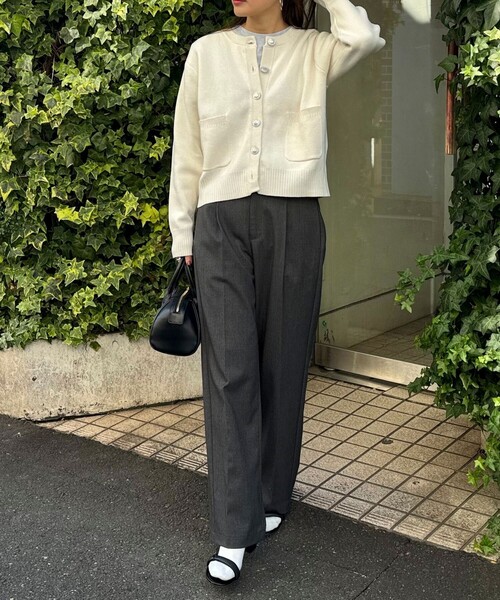 fredy emue（フレディエミュ）の「コットン100ミラノリブカーディガン（カーディガン/ボレロ・レディース・ネイビー/オフホワイト/ベビーピンク/ホワイト系その他・38）」の9枚目の写真