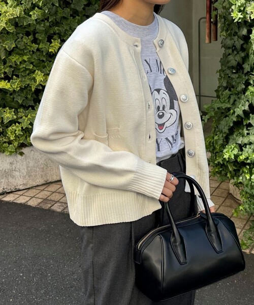 fredy emue（フレディエミュ）の「コットン100ミラノリブカーディガン（カーディガン/ボレロ・レディース・ネイビー/オフホワイト/ベビーピンク/ホワイト系その他・38）」の13枚目の写真