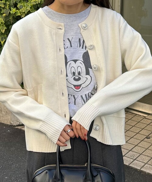 fredy emue（フレディエミュ）の「コットン100ミラノリブカーディガン（カーディガン/ボレロ・レディース・ネイビー/オフホワイト/ベビーピンク/ホワイト系その他・38）」の14枚目の写真