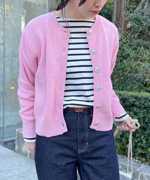 fredy emue（フレディエミュ）の「コットン100ミラノリブカーディガン（カーディガン/ボレロ・レディース・ネイビー/オフホワイト/ベビーピンク/ホワイト系その他・38）」の18枚目の写真