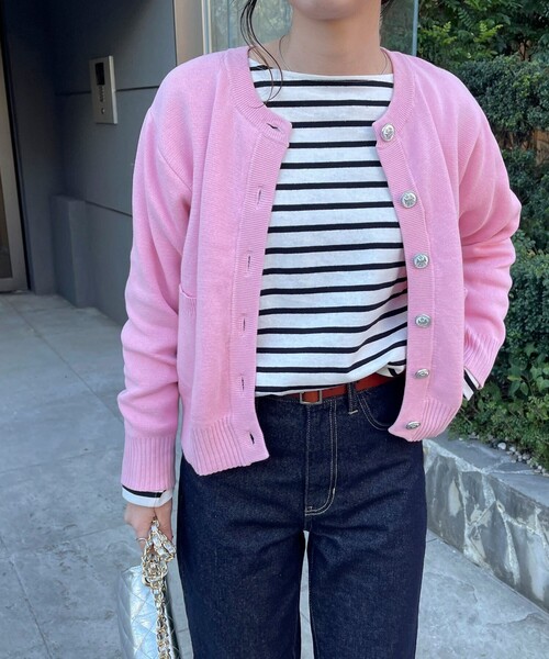 fredy emue（フレディエミュ）の「コットン100ミラノリブカーディガン（カーディガン/ボレロ・レディース・ネイビー/オフホワイト/ベビーピンク/ホワイト系その他・38）」の20枚目の写真