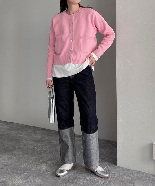 fredy emue（フレディエミュ）の「コットン100ミラノリブカーディガン（カーディガン/ボレロ・レディース・ネイビー/オフホワイト/ベビーピンク/ホワイト系その他・38）」の21枚目の写真