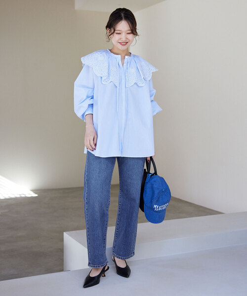2024SS LE DENIM ストレートパンツ スローブイエナ 38 2024SS スローブイエナ LE DENIM ストレートパンツ 洗える38