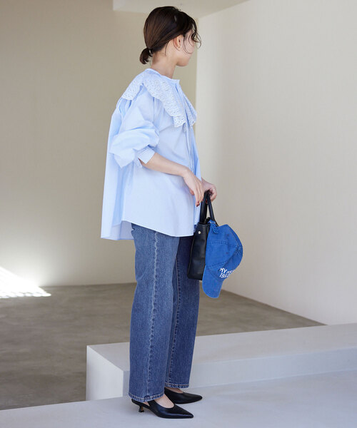 SLOBE IENA(スローブイエナ)の「《追加4》LE DENIM ストレートパンツ(デニムパンツ・レディース・サックスブルー/ブルー・40/38/36/34)」の7枚目の写真