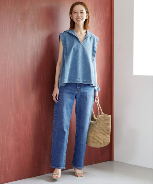 SLOBE IENA(スローブイエナ)の「《追加4》LE DENIM ストレートパンツ(デニムパンツ・レディース・サックスブルー/ブルー・40/38/36/34)」の19枚目の写真