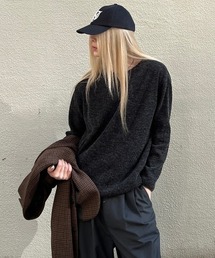 Chikashitsu + | 【Chikashitsu +】unisex over knit / 【チカシツプラス】ユニセックスオーバーサイズ長袖ニット(ニット/セーター)