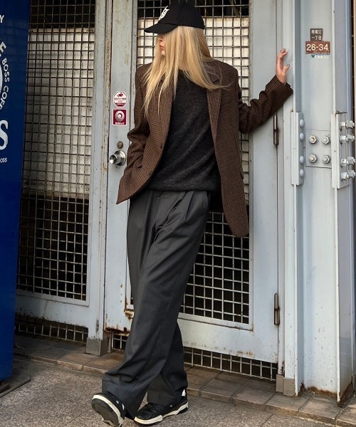 Chikashitsu +(チカシツプラス)の「【Chikashitsu +】unisex over knit / 【チカシツプラス】ユニセックスオーバーサイズ長袖ニット(ニット/セーター・メンズ・ブラック/チャコール/カーキ/杢グレー・ONE SIZE)」の20枚目の写真