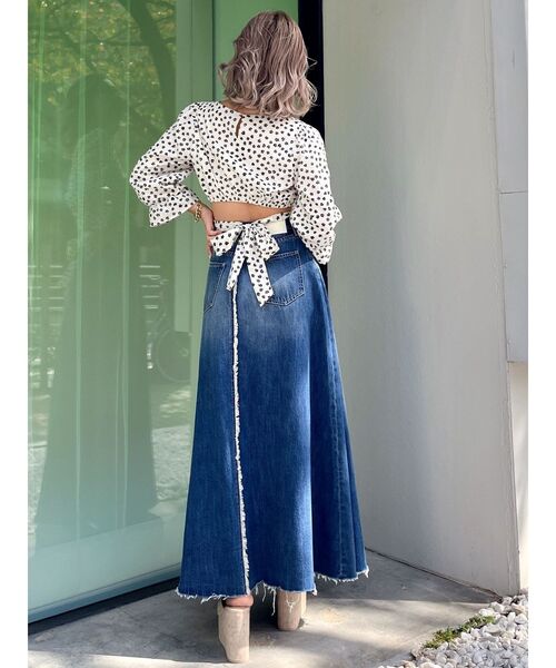 GYDA（ジェイダ）の「BACKリボンスクエアネックブラウス（シャツ/ブラウス・レディース・ブラック/オフホワイト/その他1・FREE）」の9枚目の写真