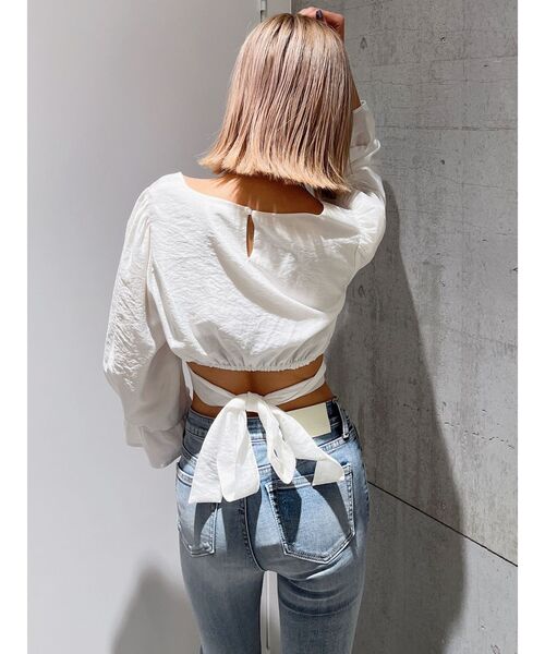 GYDA（ジェイダ）の「BACKリボンスクエアネックブラウス（シャツ/ブラウス・レディース・ブラック/オフホワイト/その他1・FREE）」の10枚目の写真