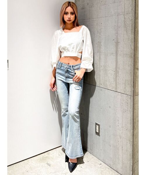 GYDA（ジェイダ）の「BACKリボンスクエアネックブラウス（シャツ/ブラウス・レディース・ブラック/オフホワイト/その他1・FREE）」の22枚目の写真