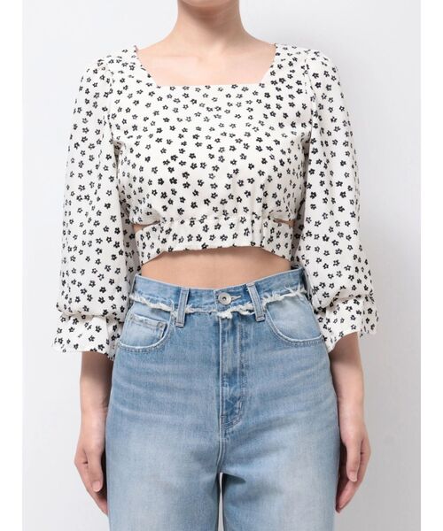 GYDA（ジェイダ）の「BACKリボンスクエアネックブラウス（シャツ/ブラウス・レディース・ブラック/オフホワイト/その他1・FREE）」の12枚目の写真