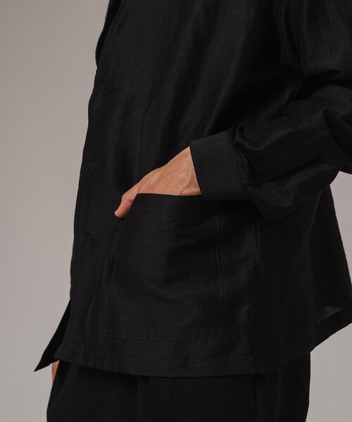 EDIFICE（エディフィス）の「レーヨン/リネン パターン ノーカラーシャツ（その他アウター・メンズ・アイボリー/サックスブルー/シャーベット/ブラック・MEDIUM/LARGE）」の17枚目の写真