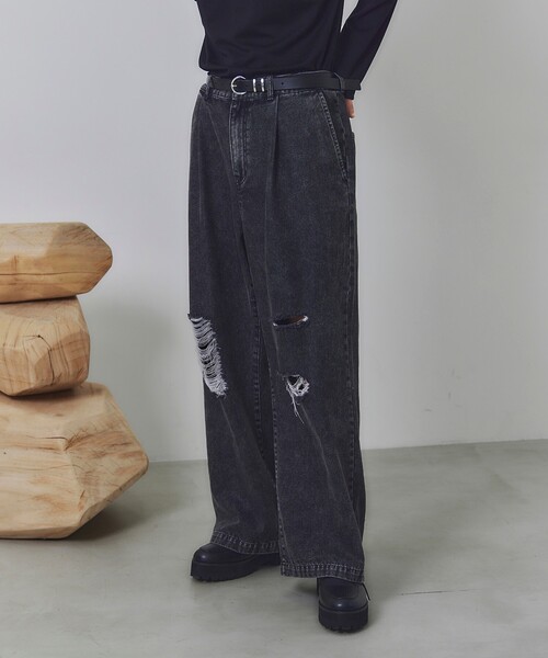tk.TAKEO KIKUCHI（ティーケータケオキクチ）の「◆ヴィンテージライクワイドデニムパンツ（デニムパンツ・メンズ・ブラック系/ブラック系1/ブルー系/ホワイト/ブラック/ブルー系その他/ブルー系1・01/02/03）」の4枚目の写真
