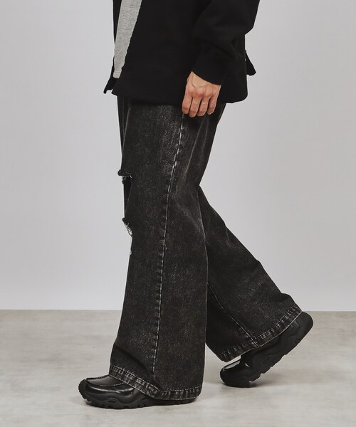 tk.TAKEO KIKUCHI（ティーケータケオキクチ）の「◆ヴィンテージライクワイドデニムパンツ（デニムパンツ・メンズ・ブラック系/ブラック系1/ブルー系/ホワイト/ブラック/ブルー系その他/ブルー系1・01/02/03）」の9枚目の写真