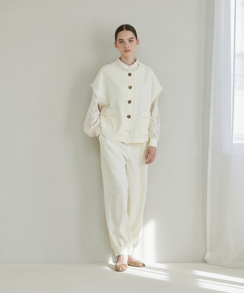 INED CLARO（イネドクラロ）の「フリンジベスト【セットアップ対応】（ベスト・レディース・ブラック/オフホワイト・フリー）」の15枚目の写真