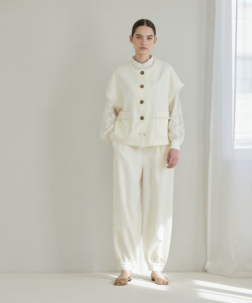 INED CLARO（イネドクラロ）の「フリンジベスト【セットアップ対応】（ベスト・レディース・ブラック/オフホワイト・フリー）」の14枚目の写真