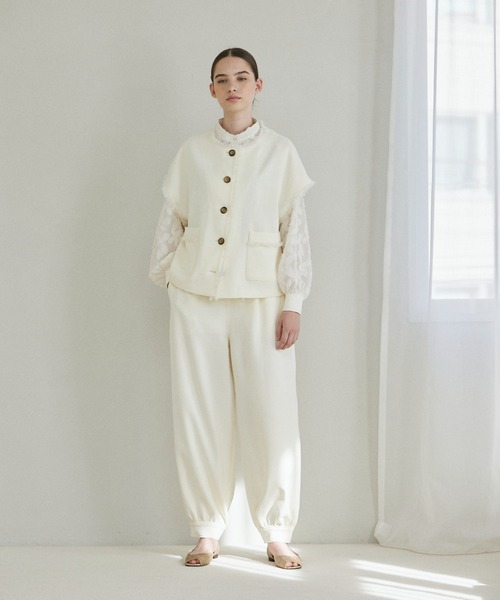 INED CLARO（イネドクラロ）の「フリンジベスト【セットアップ対応】（ベスト・レディース・ブラック/オフホワイト・フリー）」の13枚目の写真