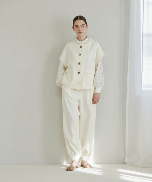 INED CLARO（イネドクラロ）の「フリンジベスト【セットアップ対応】（ベスト・レディース・ブラック/オフホワイト・フリー）」の12枚目の写真