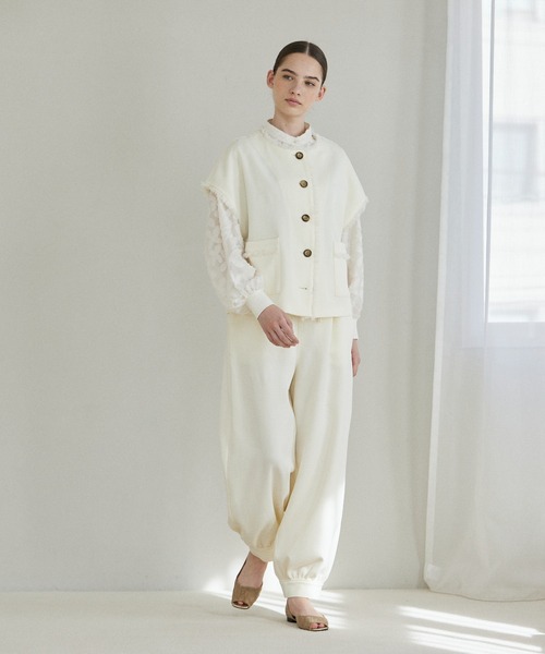 INED CLARO（イネドクラロ）の「フリンジベスト【セットアップ対応】（ベスト・レディース・ブラック/オフホワイト・フリー）」の10枚目の写真