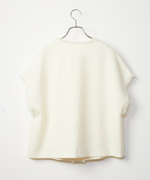 INED CLARO（イネドクラロ）の「フリンジベスト【セットアップ対応】（ベスト・レディース・ブラック/オフホワイト・フリー）」の7枚目の写真