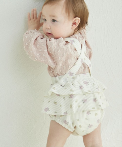 pairmanon（ペアマノン）の「【ベビー】サスペンダー付き ワッフルフリルブルマ（その他ベビーウェア・キッズ・ライトパープル/ライトベージュ/ブラック系その他2/ホワイト系その他2・70/80）」の2枚目の写真
