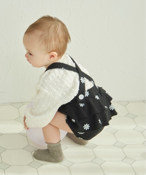 pairmanon（ペアマノン）の「【ベビー】サスペンダー付き ワッフルフリルブルマ（その他ベビーウェア・キッズ・ライトパープル/ライトベージュ/ブラック系その他2/ホワイト系その他2・70/80）」の3枚目の写真