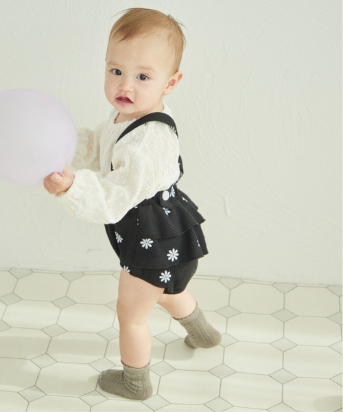 pairmanon（ペアマノン）の「【ベビー】サスペンダー付き ワッフルフリルブルマ（その他ベビーウェア・キッズ・ライトパープル/ライトベージュ/ブラック系その他2/ホワイト系その他2・70/80）」の15枚目の写真
