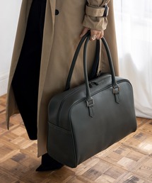 VitaFelice | ラウンドファスナービッグボストンバッグ キャリーバー通し付き(ボストンバッグ)