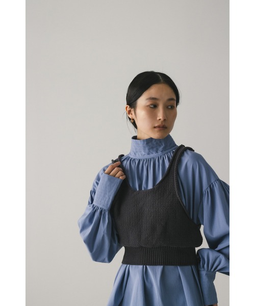 STYLEMIXER（スタイルミキサー）の「コットンニットベスト（ベスト・レディース・チャコールグレー/アイボリー・FREE）」の15枚目の写真