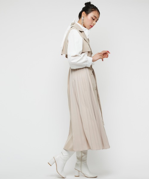 Narcissus（ナルシス）の「【Narcissus】プリーツトレンチジャケット（その他アウター・レディース・ブラック/ベージュ・FREE）」の17枚目の写真