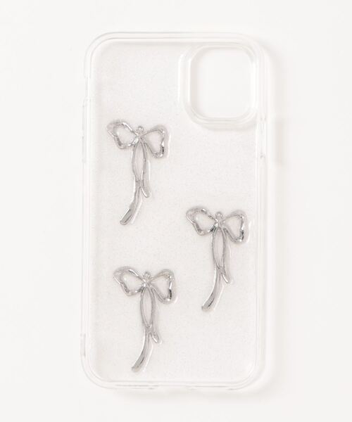 BARELY BLUE（ベアリーブルー）の「【 BARELY BLUE / ベアリーブルー 】 クリア ラメ シルバー リボン iPhoneケース / 11 , 12 , 12pro , 13 , 13pro , 14 , 14pro , 15 , 15pro , 16 , 16pro 対応（スマホケース/カバー・レディース・クリア・iPhone 11/iPhone 12/12 Pro/iPhone 13 Pro/iPhone 14 Pro/iPhone 15 Pro/iPhone 13/14/15/iPhone 13/iPhone 14/iPhone 15/iPhone 13/14/iPhone 16/iPhone 16 Pro/iPhone 17/iPhone 17 Pro）」の2枚目の写真