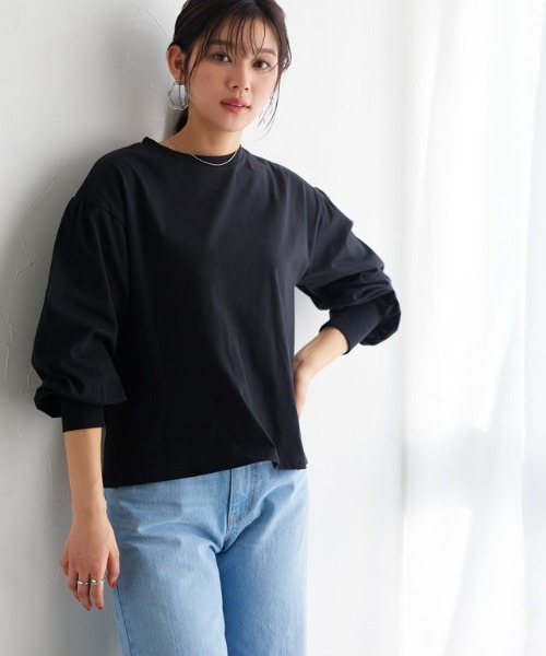 Pierrot（ピエロ）の「【イージーケア】ボリュームスリーブカットソー（Tシャツ/カットソー・レディース・ブラック/グレイッシュベージュ/オフホワイト・M/L）」の13枚目の写真