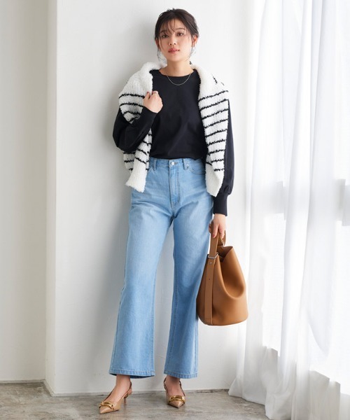 Pierrot（ピエロ）の「【イージーケア】ボリュームスリーブカットソー（Tシャツ/カットソー・レディース・ブラック/グレイッシュベージュ/オフホワイト・M/L）」の16枚目の写真