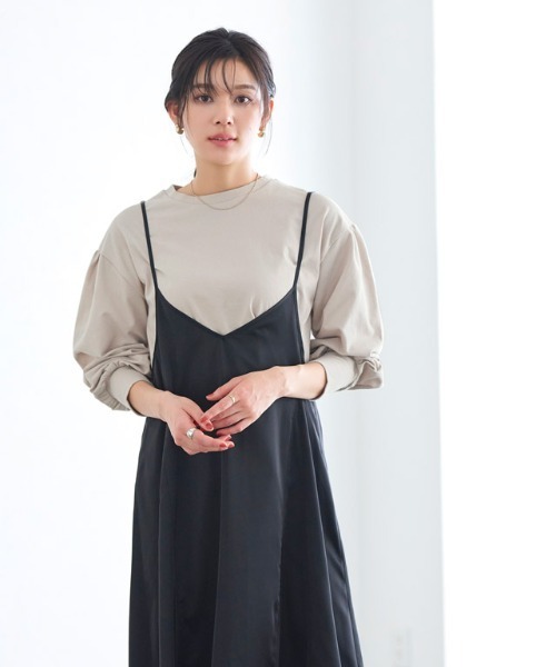 Pierrot（ピエロ）の「【イージーケア】ボリュームスリーブカットソー（Tシャツ/カットソー・レディース・ブラック/グレイッシュベージュ/オフホワイト・M/L）」の17枚目の写真