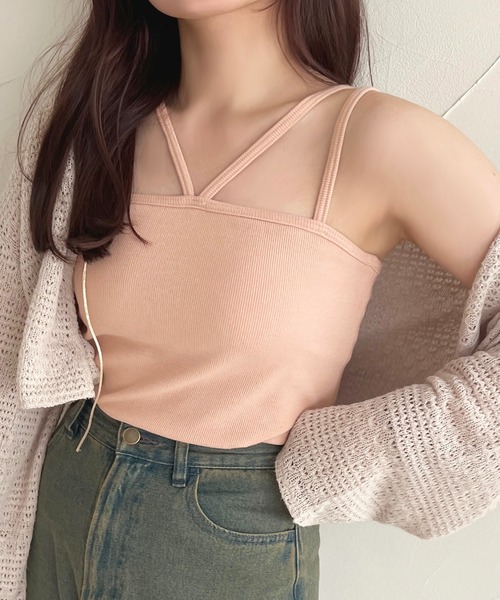 apres jour(アプレジュール)の「カップツキキャミソール【ZOZOTOWN限定アイテム】(キャミソール・レディース・ブラック/ブラウン系その他/アイボリー/ブラック系その他/ライトピンク/チャコールグレー/ブルー・フリー/X-LARGE)」の7枚目の写真