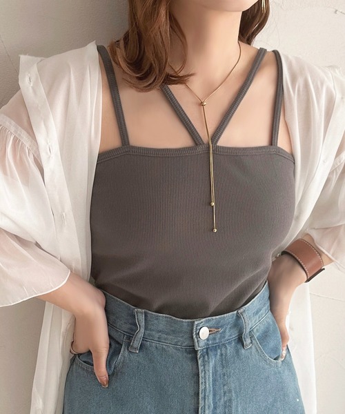 apres jour(アプレジュール)の「カップツキキャミソール【ZOZOTOWN限定アイテム】(キャミソール・レディース・ブラック/ブラウン系その他/アイボリー/ブラック系その他/ライトピンク/チャコールグレー/ブルー・フリー/X-LARGE)」の4枚目の写真