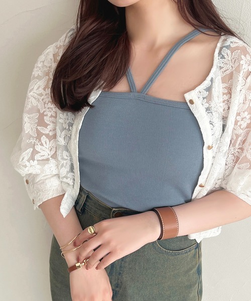 apres jour(アプレジュール)の「カップツキキャミソール【ZOZOTOWN限定アイテム】(キャミソール・レディース・ブラック/ブラウン系その他/アイボリー/ブラック系その他/ライトピンク/チャコールグレー/ブルー・フリー/X-LARGE)」の6枚目の写真