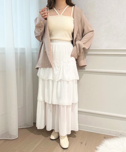 apres jour(アプレジュール)の「カップツキキャミソール【ZOZOTOWN限定アイテム】(キャミソール・レディース・ブラック/ブラウン系その他/アイボリー/ブラック系その他/ライトピンク/チャコールグレー/ブルー・フリー/X-LARGE)」の10枚目の写真