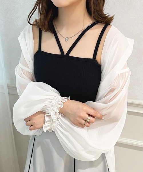 apres jour(アプレジュール)の「カップツキキャミソール【ZOZOTOWN限定アイテム】(キャミソール・レディース・ブラック/ブラウン系その他/アイボリー/ブラック系その他/ライトピンク/チャコールグレー/ブルー・フリー/X-LARGE)」の12枚目の写真