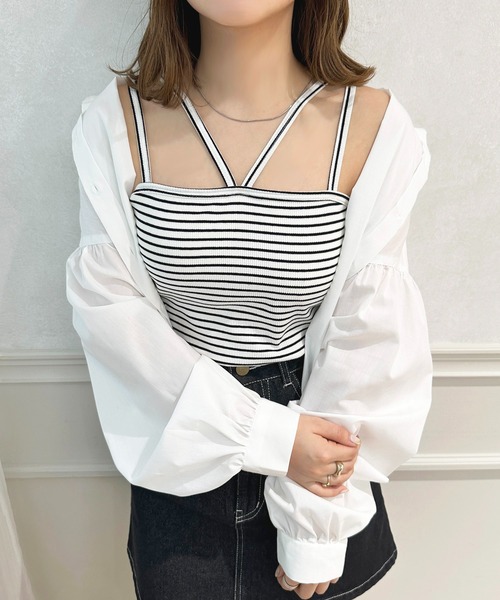 apres jour(アプレジュール)の「カップツキキャミソール【ZOZOTOWN限定アイテム】(キャミソール・レディース・ブラック/ブラウン系その他/アイボリー/ブラック系その他/ライトピンク/チャコールグレー/ブルー・フリー/X-LARGE)」の15枚目の写真